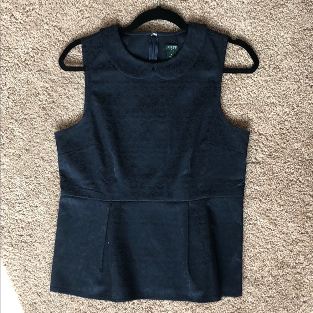 J. Crew navy blue peplum dress top